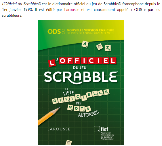 L'Officiel du Jeu Scrabble - Deluxe version ODS9